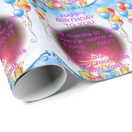 ハッピーバースデートゥユーアートプリント ラッピングペーパー (ロールコーナー)