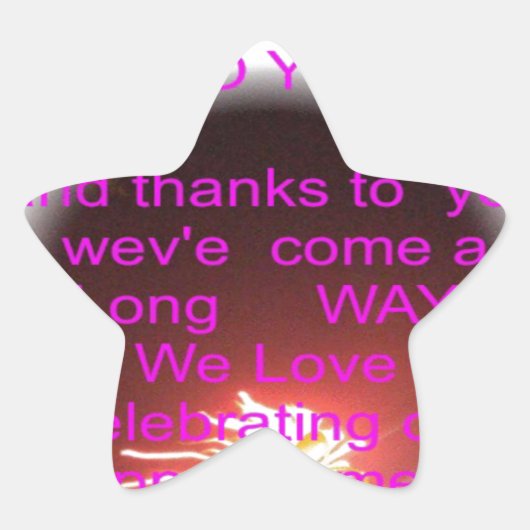 ハッピーバースデートゥユーアートプリント 星シール (正面)