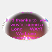 ハッピーバースデートゥユーアートプリント 楕円形シール (正面)