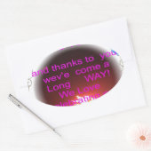 ハッピーバースデートゥユーアートプリント 楕円形シール (封筒)