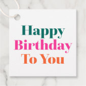 ハッピーバースデートゥユーカラフルタイポグラフィ フェイバータグ (正面)