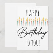 ハッピーバースデートゥユータイポグラフィ&キャンドル セーブザデート (正面/裏面)