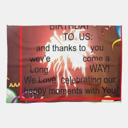 ハッピーバースデートゥーアメリカ美術プリント キッチンタオル (横)