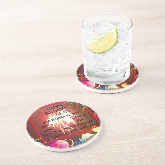 ハッピーバースデートゥーアメリカ美術プリント コースター (側面)