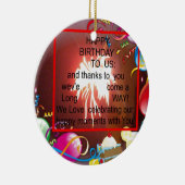 ハッピーバースデートゥーアメリカ美術プリント セラミックオーナメント (右)