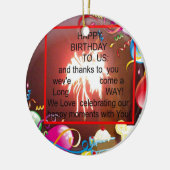 ハッピーバースデートゥーアメリカ美術プリント セラミックオーナメント (左)