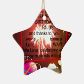 ハッピーバースデートゥーアメリカ美術プリント セラミックオーナメント (右)