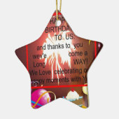 ハッピーバースデートゥーアメリカ美術プリント セラミックオーナメント (左)