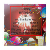 ハッピーバースデートゥーアメリカ美術プリント タイル (正面)