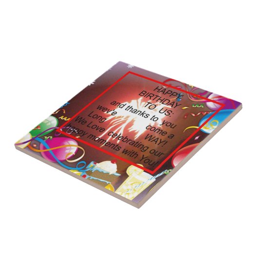 ハッピーバースデートゥーアメリカ美術プリント タイル (側面)