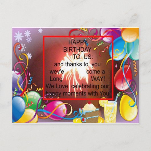 ハッピーバースデートゥーアメリカ美術プリント ポストカード (正面)