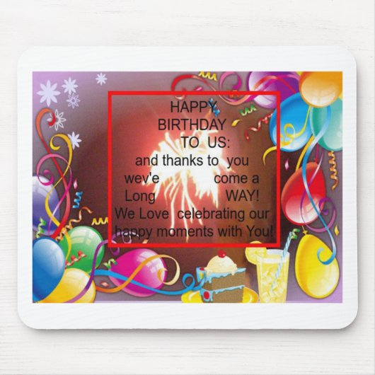 ハッピーバースデートゥーアメリカ美術プリント マウスパッド (正面)