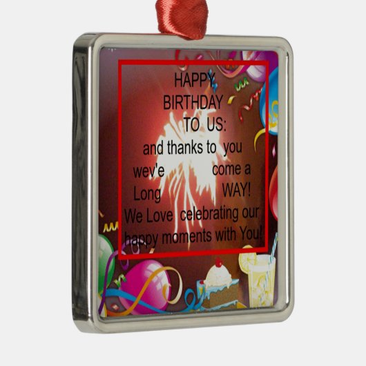 ハッピーバースデートゥーアメリカ美術プリント メタルオーナメント (右)