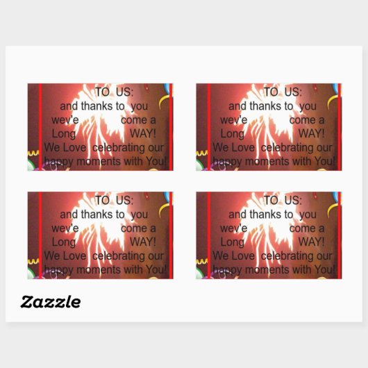 ハッピーバースデートゥーアメリカ美術プリント 長方形シール (シート)