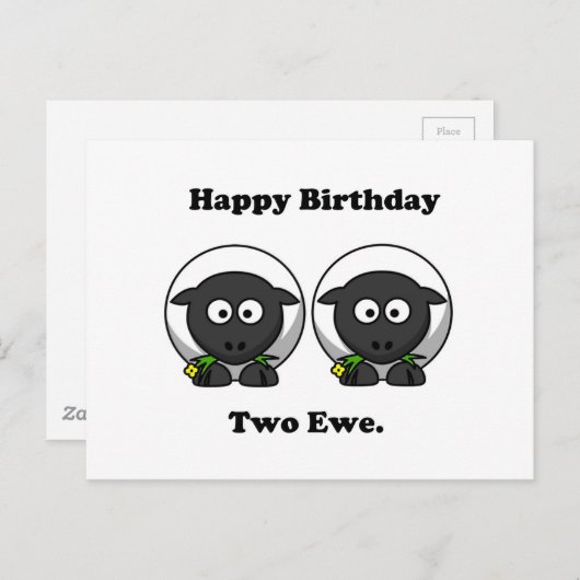 ハッピーバースデートゥーユートゥーユーカートゥーン ポストカード (正面/裏面)