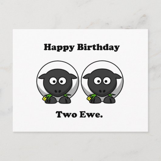 ハッピーバースデートゥーユートゥーユーカートゥーン ポストカード (正面)