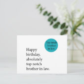 ハッピーバースデートップの義理の弟素晴らし ポストカード (スタンド正面)