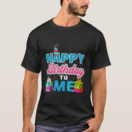 ハッピーバースデートミーTフード付きスウェットシャツ誕生日フード付きスウェットシャツ部 Tシャツ (正面)