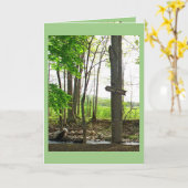 ハッピーバースデートラウト池サイン魚釣りくつろぎ カード (黄色い花)