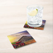 ハッピーバースデートラクター&バーンナプキンズ スクエアペーパーコースター (インサイチュ)