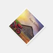 ハッピーバースデートラクター&バーン スタンダードカクテルナプキン (角)