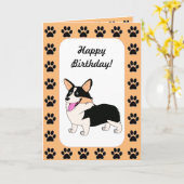 ハッピーバースデートリカラーコルギ カード (黄色い花)
