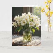 ハッピーバースデートリリウムブーケ カード (黄色い花)