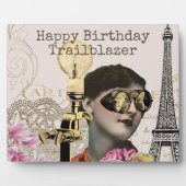 ハッピーバースデートレーラブレーザースチームパンクヴィンテージ フォトプラーク (正面)