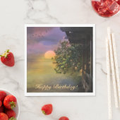 ハッピーバースデートロピカルサンセット スタンダードランチョンナプキン (インサイチュ)