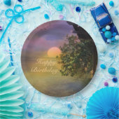 ハッピーバースデートロピカルサンセット ペーパープレート (パーティー)