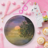 ハッピーバースデートロピカルサンセット ペーパープレート (パーティー)