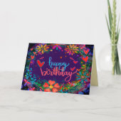 ハッピーバースデートンボかわいらしリフローラカード カード (正面)