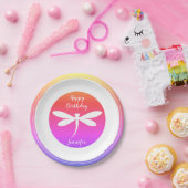 ハッピーバースデートンボテンプレート|とおもしろい ペーパープレート (パーティー)