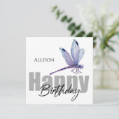 ハッピーバースデートンボパーソナライズされたイ名 カード (スタンド正面)