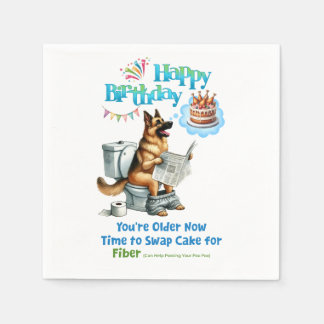ハッピーバースデードイツの羊飼い時間より多くの繊維 スタンダードカクテルナプキン