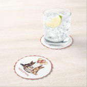 ハッピーバースデードイツシェパードドッグスお誕生日ケーキ ペーパーコースター (インサイチュ)