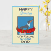 ハッピーバースデードッグダディ カード (黄色い花)