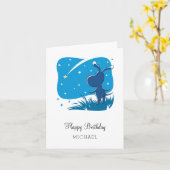 ハッピーバースデードッグパピー射撃、 発砲スターライトスカイ カード (黄色い花)