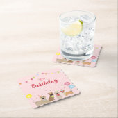 ハッピーバースデードッグパーティー ペーパーコースター (インサイチュ)