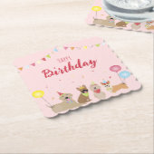 ハッピーバースデードッグパーティー ペーパーコースター (アングル)