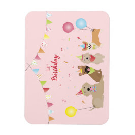 ハッピーバースデードッグパーティー マグネット