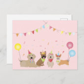 ハッピーバースデードッグパーティ ポストカード (正面/裏面)