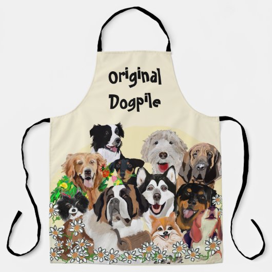ハッピーバースデードッグパールのパーソナライズ文字エプロン エプロン (正面)