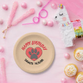 ハッピーバースデードッグポースケッチ ペーパープレート (パーティー)