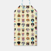 ハッピーバースデードッグ顔ポーティ動物 ギフトタグ (正面)