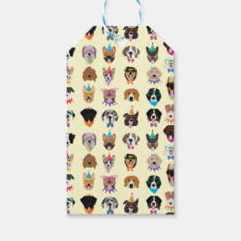 ハッピーバースデードッグ顔ポーティ動物 ギフトタグ