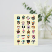 ハッピーバースデードッグ顔ポーティ動物 シーズンポストカード (スタンド正面)