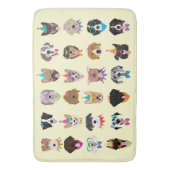 ハッピーバースデードッグ顔ポーティ動物 バスマット (正面縦)