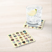 ハッピーバースデードッグ顔ポーティ動物 ペーパーコースター (インサイチュ)