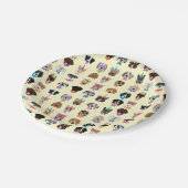 ハッピーバースデードッグ顔ポーティ動物 ペーパープレート (アングル)